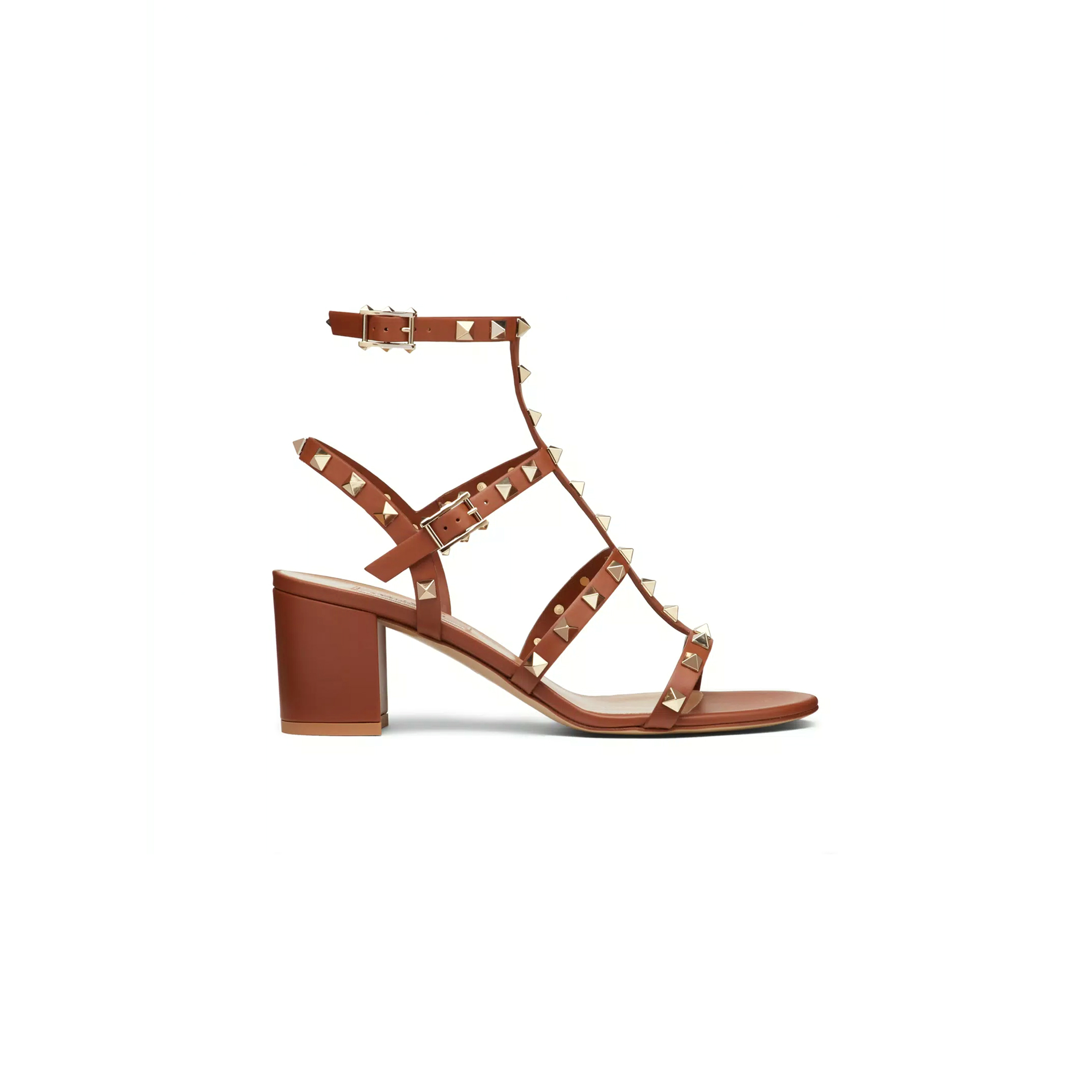 VALENTINO ROCKSTUD CALFSKIN ANKLE STRAP SANDAL 60MM 4W2S0491VBP_HG5